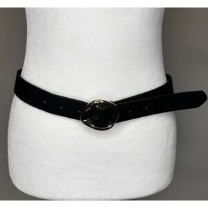 Universal Thread Women's Black Faux Leather Belt Gold Hardware Size XL